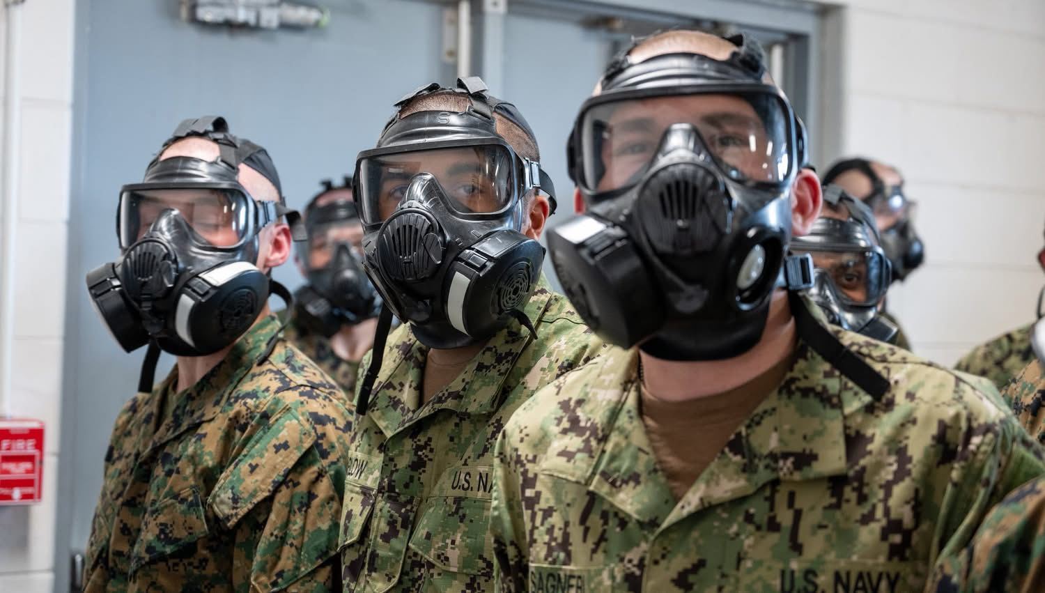 In formation during Naval Science Institute training